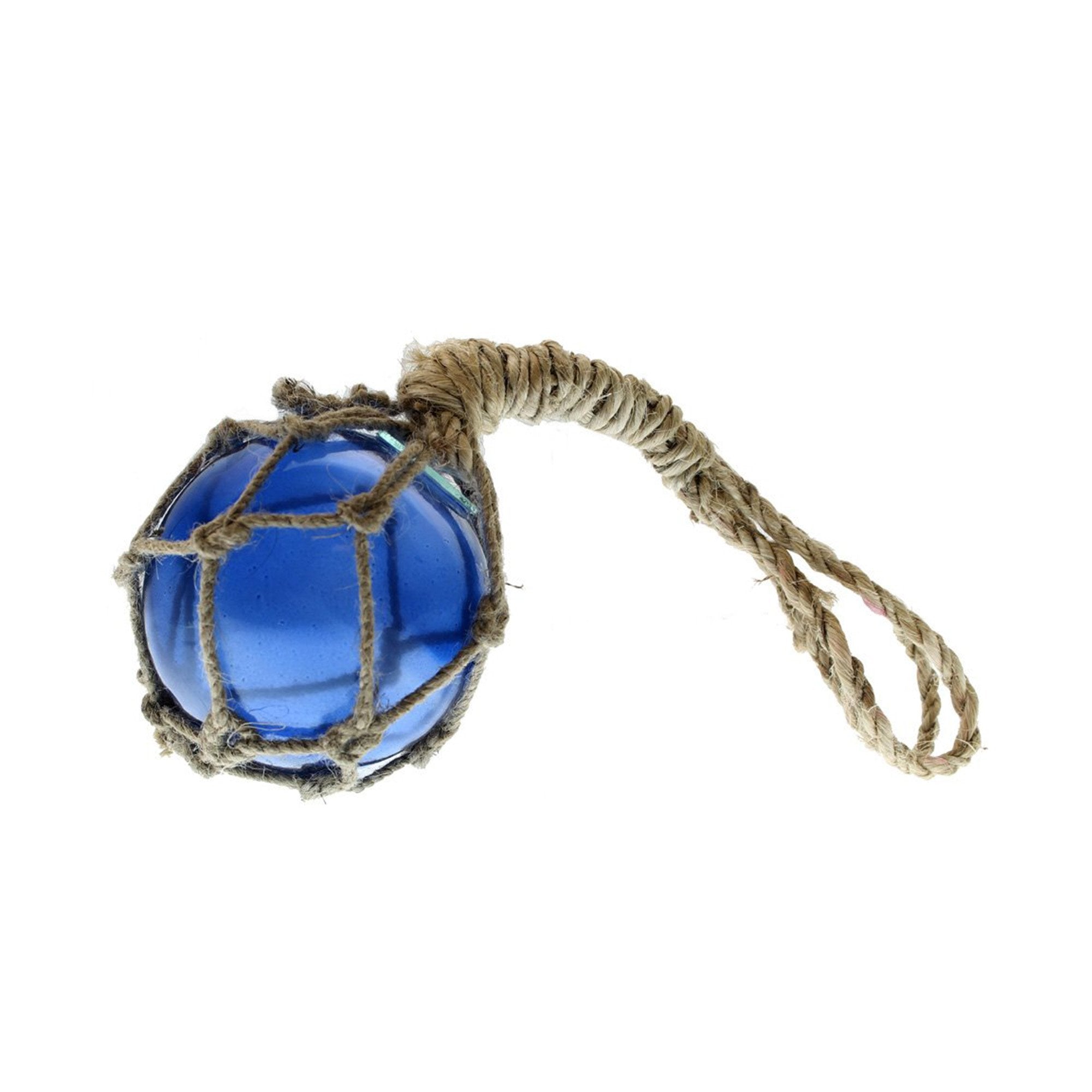 MR 4799B - Glass & Rope Fishing Float, 4" Blue