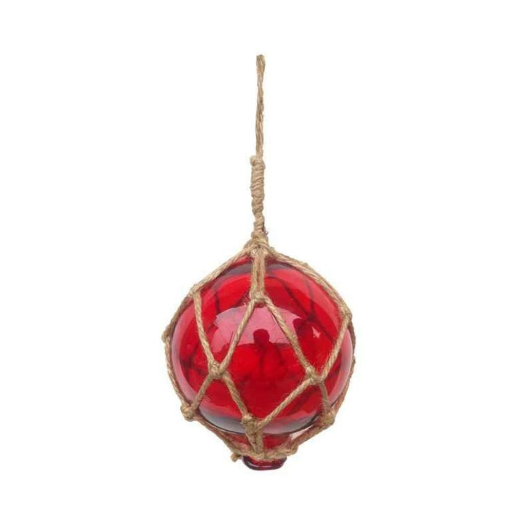 MR 4799R - Glass & Rope Fishing Float, 4" Red