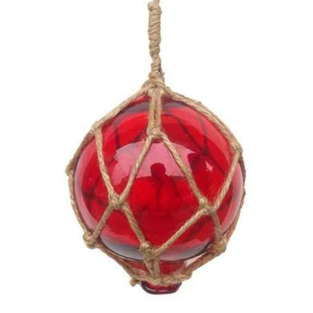 MR 4799R - Glass & Rope Fishing Float, 4" Red