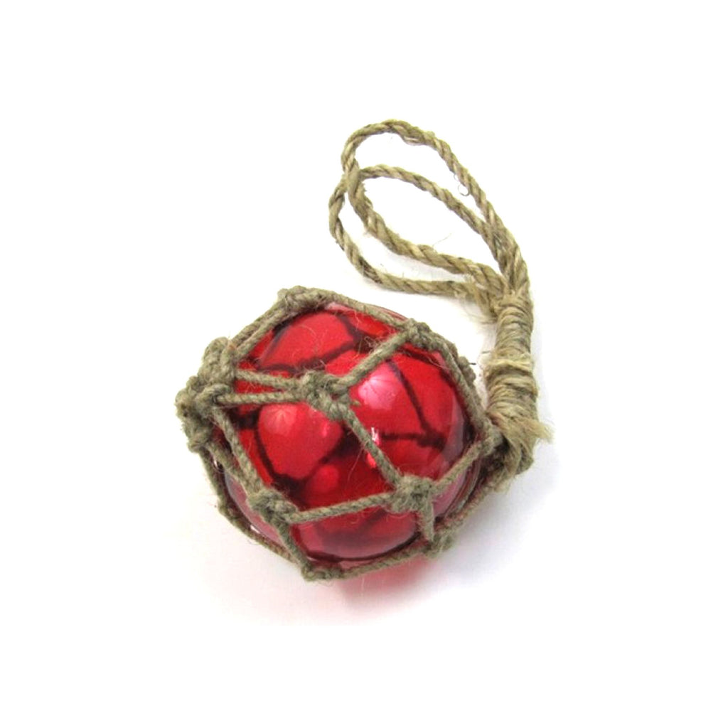 MR 4799R - Glass & Rope Fishing Float, 4" Red