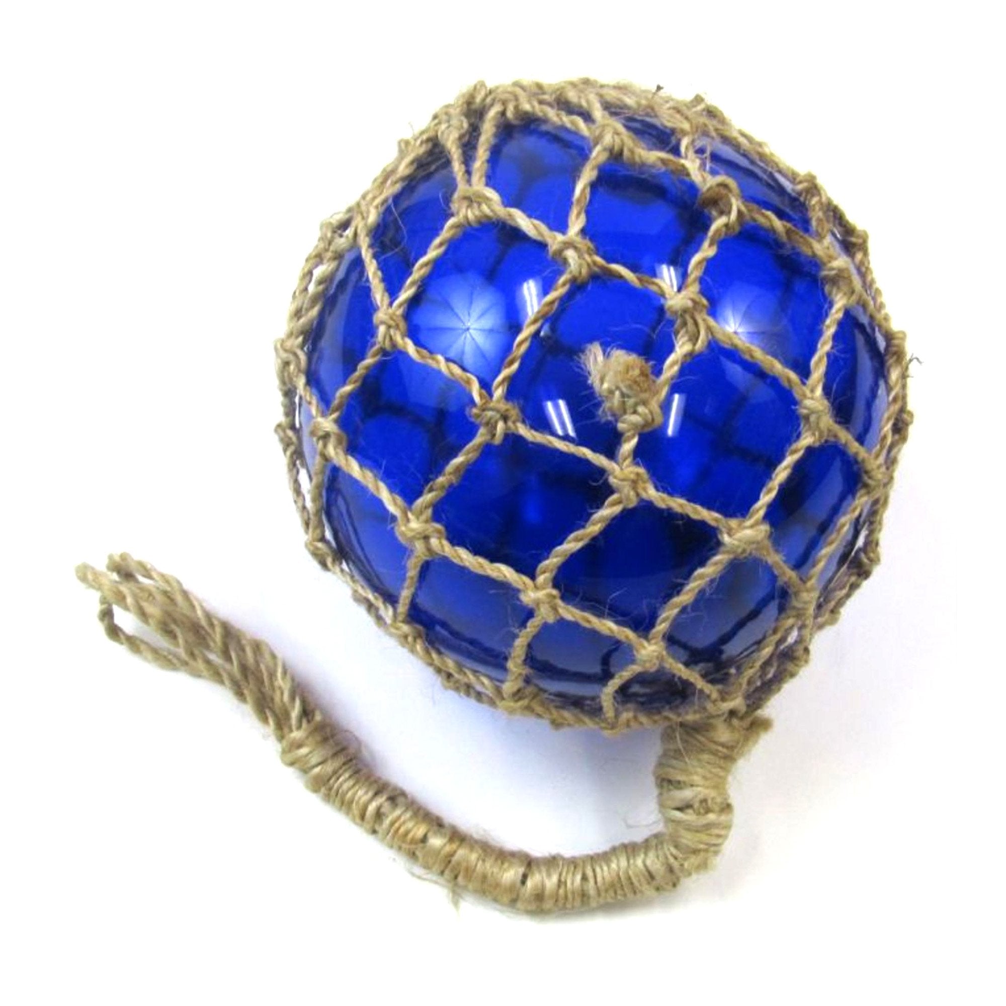 MR 4801B - Fishing Float, 8" (Blue) Glass & Rope