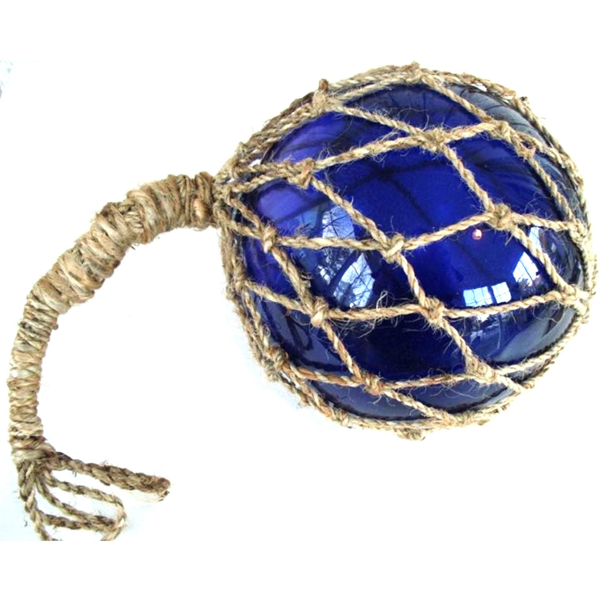 MR 4801B - Fishing Float, 8" (Blue) Glass & Rope