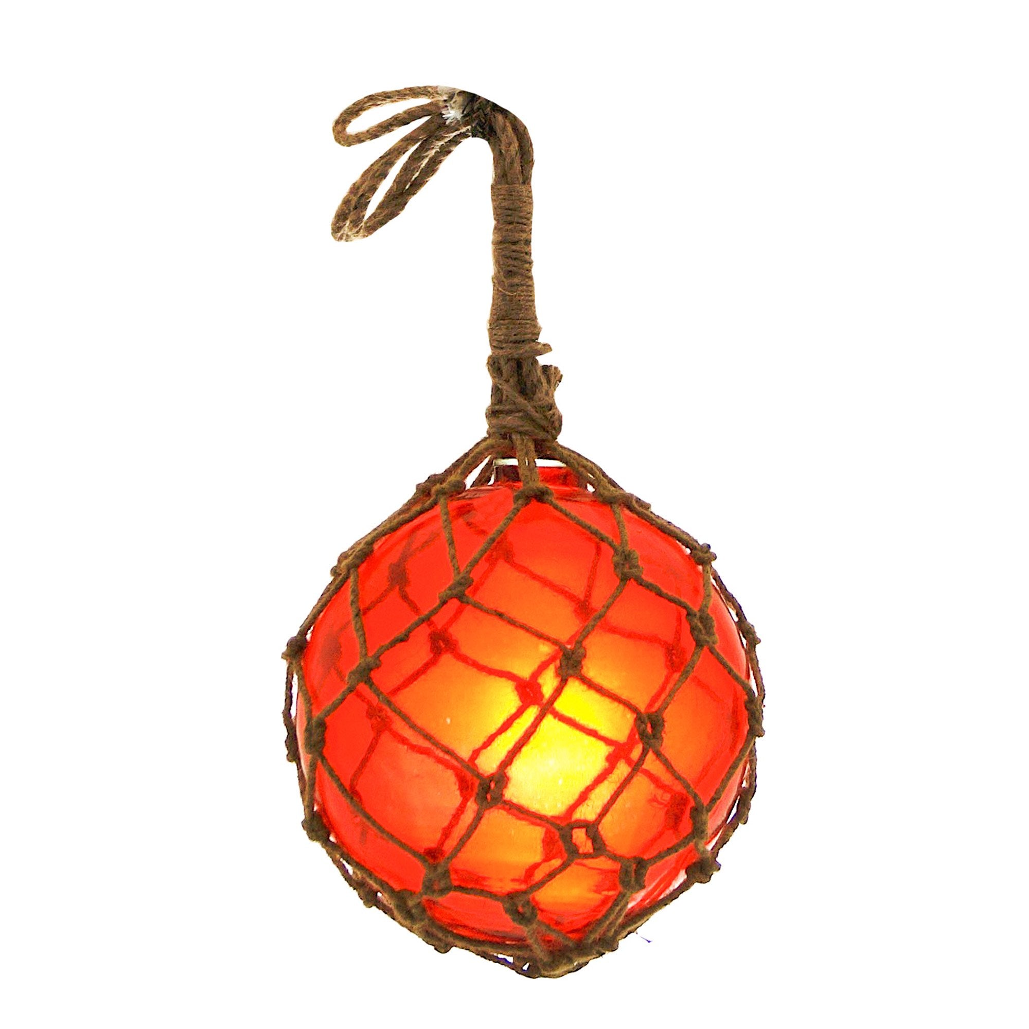 MR 4801R - Fishing Float, 8" (Red) Glass & Rope