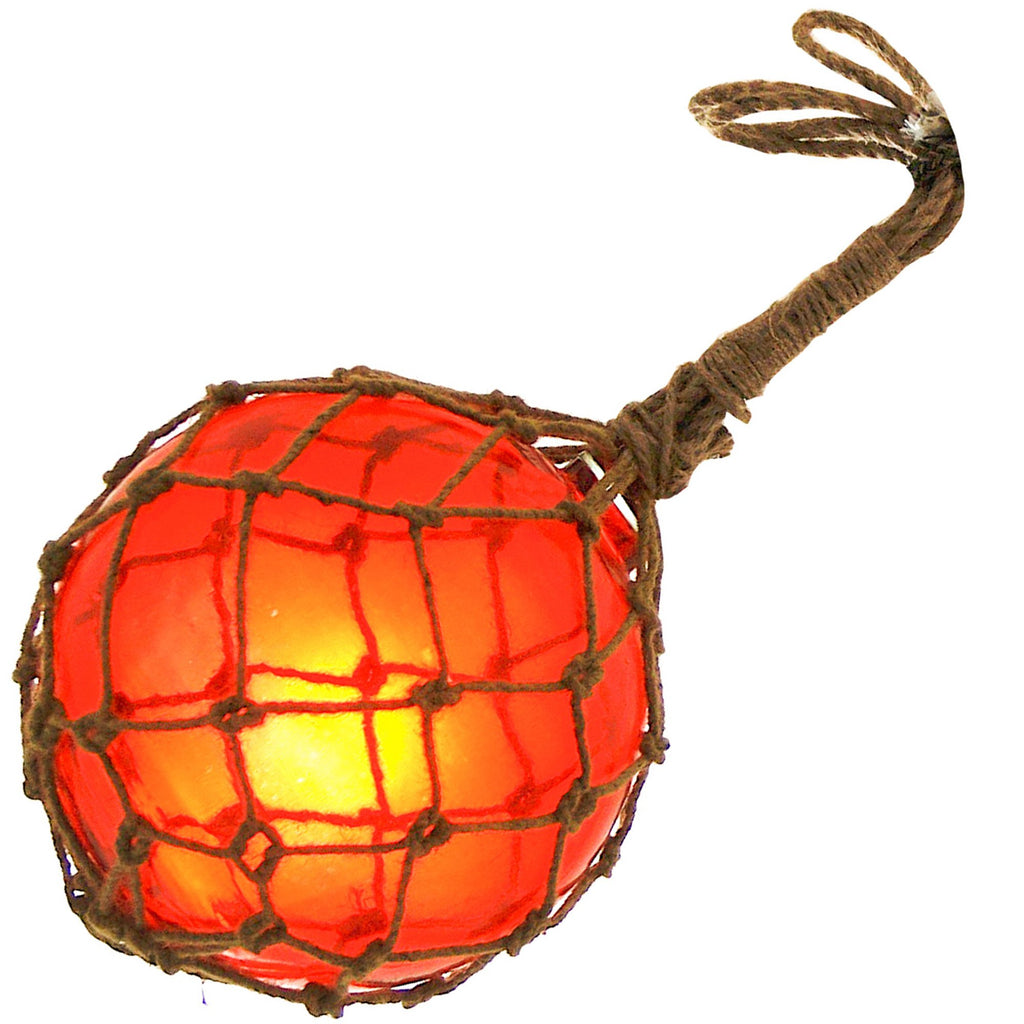 MR 4801R - Fishing Float, 8" (Red) Glass & Rope