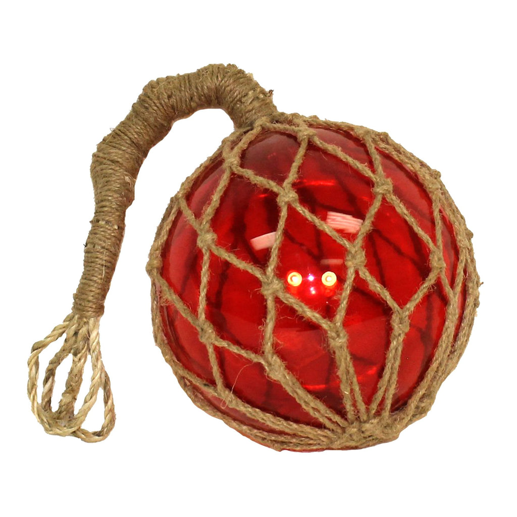 MR 4801R - Fishing Float, 8" (Red) Glass & Rope