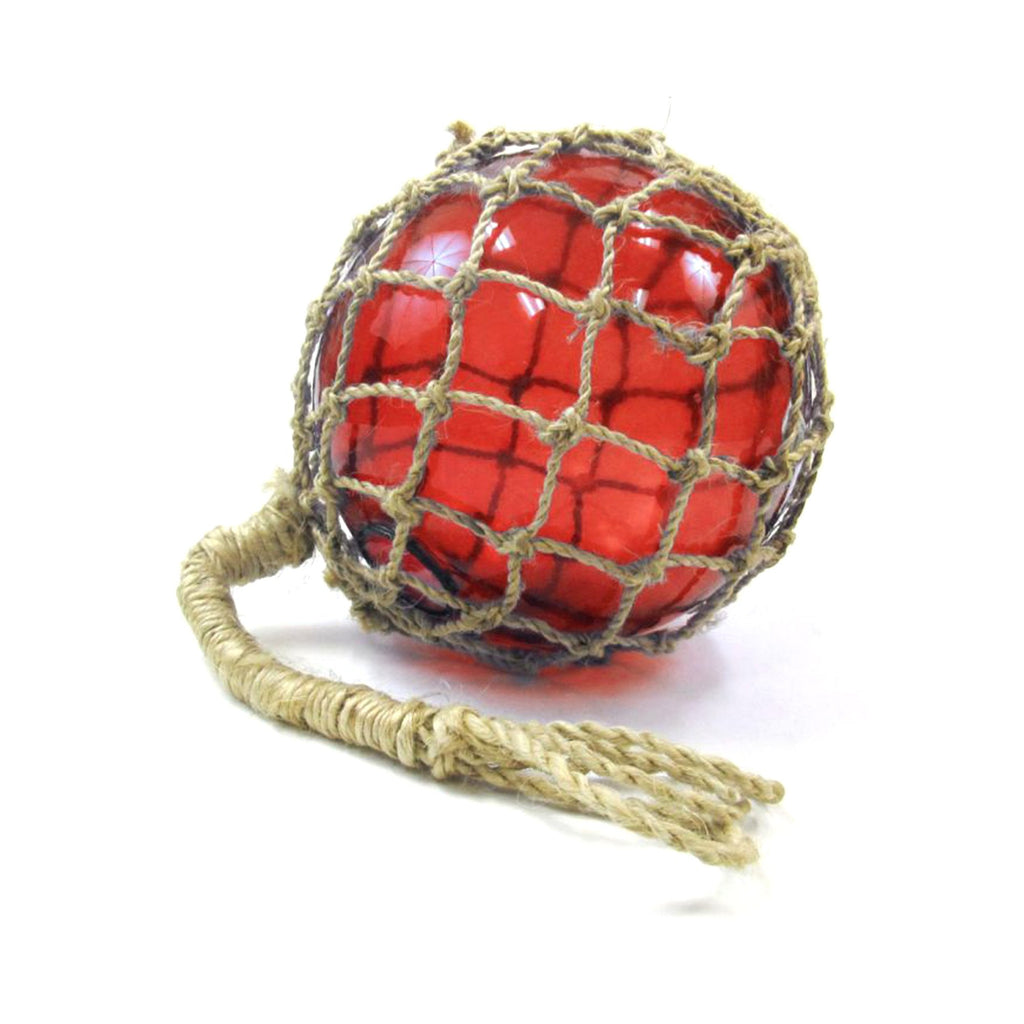 MR 4801R - Fishing Float, 8" (Red) Glass & Rope