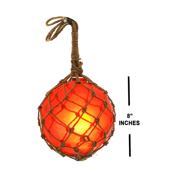 MR 4801R - Fishing Float, 8" (Red) Glass & Rope