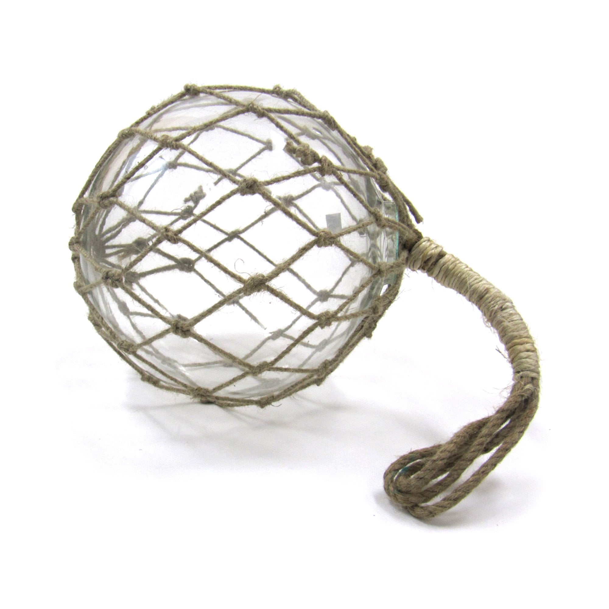 MR 4802W - Glass & Rope 10" Fishing Float (Clear)