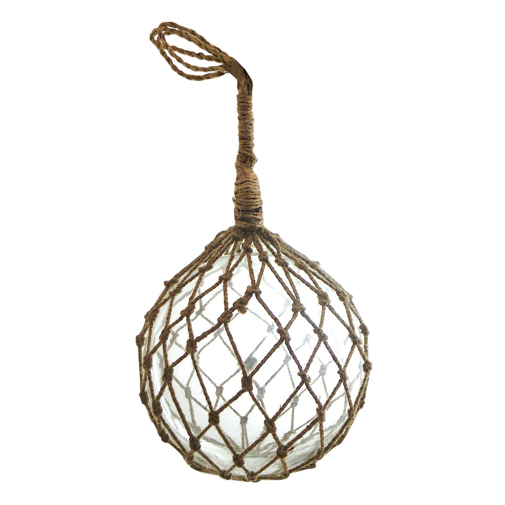 MR 4802W - Glass & Rope 10" Fishing Float (Clear)