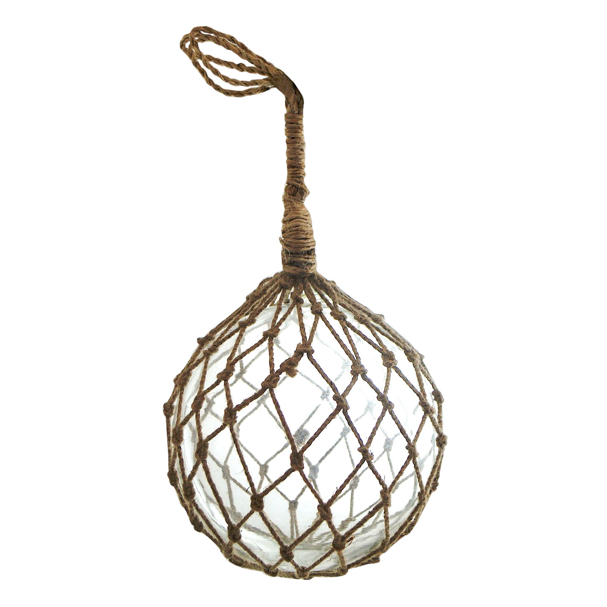 MR 4802W - Glass & Rope 10" Fishing Float (Clear)