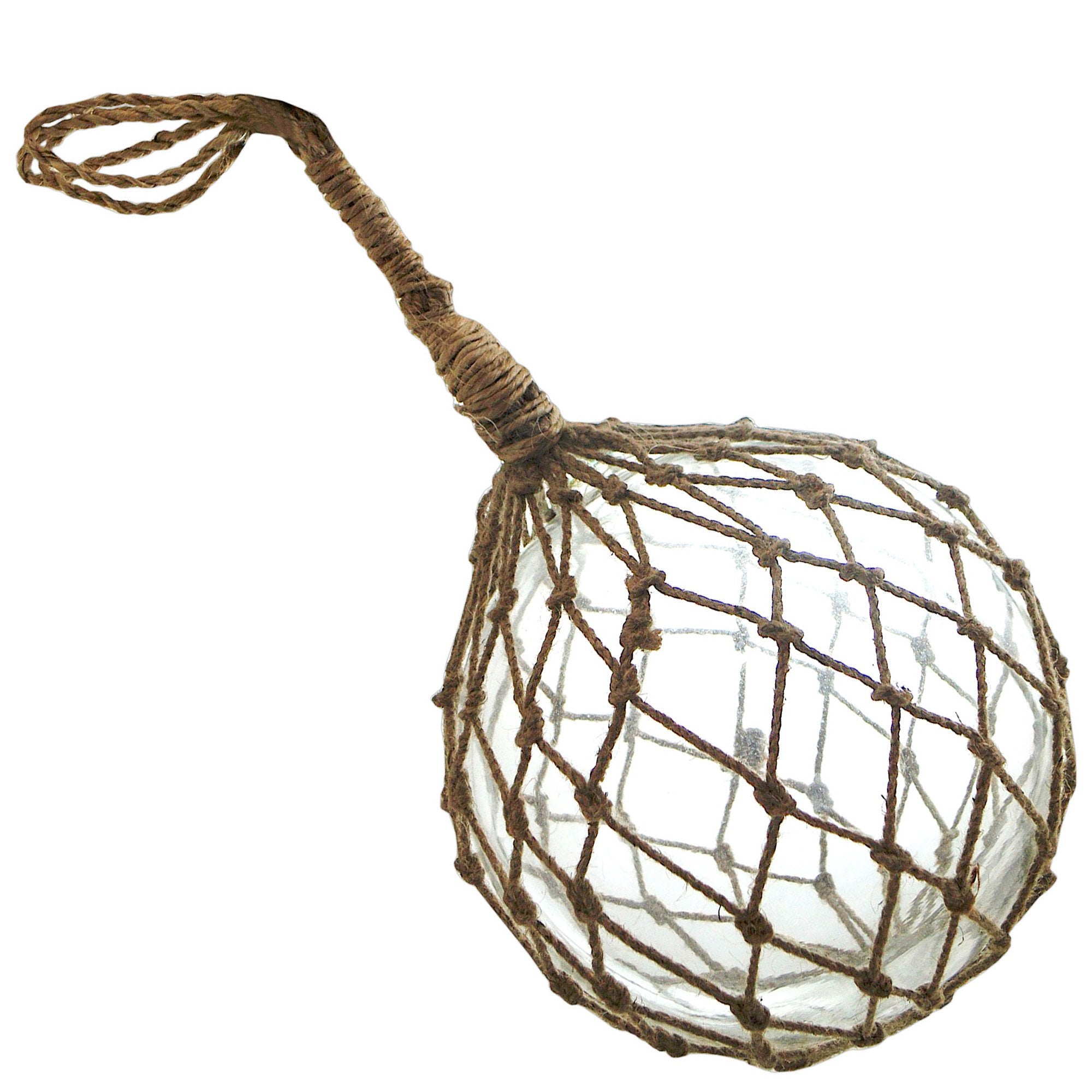MR 4802W - Glass & Rope 10" Fishing Float (Clear)
