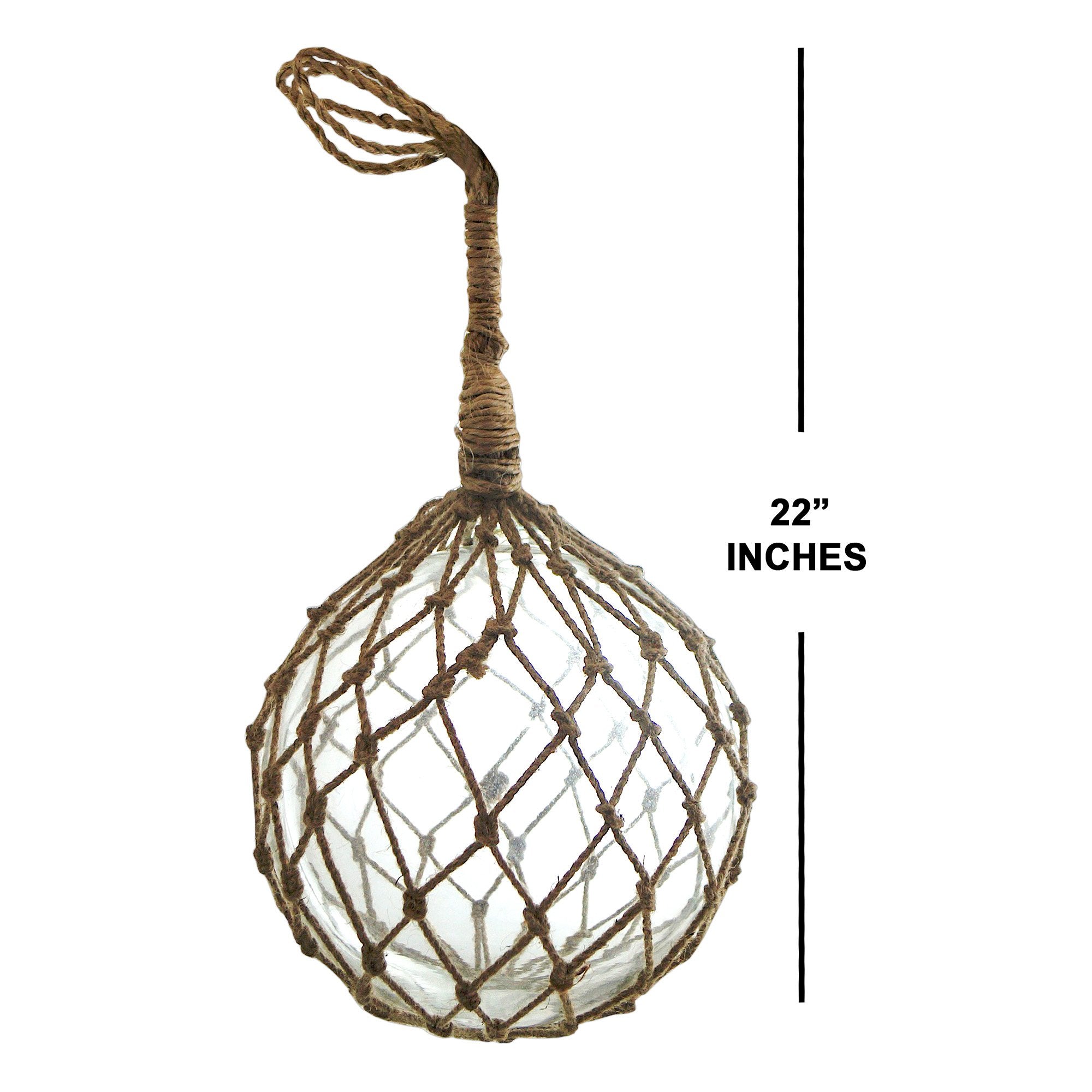 MR 4802W - Glass & Rope 10" Fishing Float (Clear)