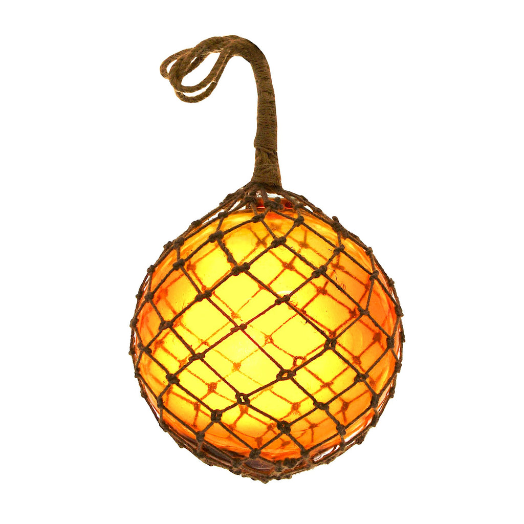 MR 4803A - Glass & Rope 12" Fishing Float (Amber)