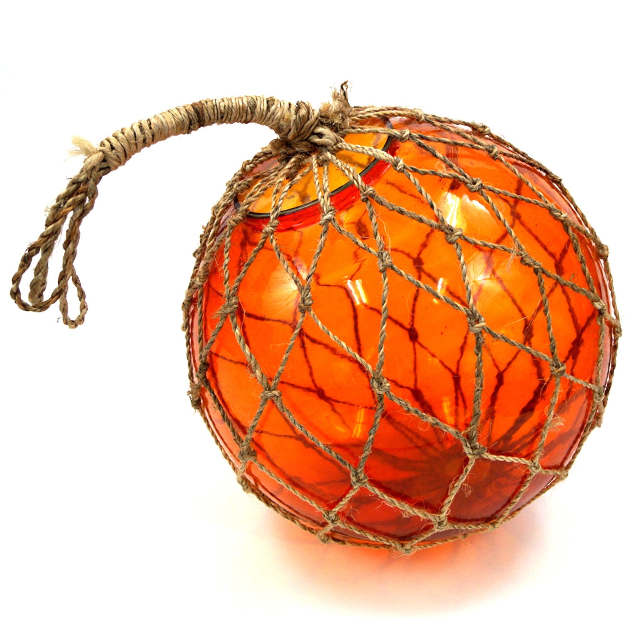 MR 4803A - Glass & Rope 12" Fishing Float (Amber)