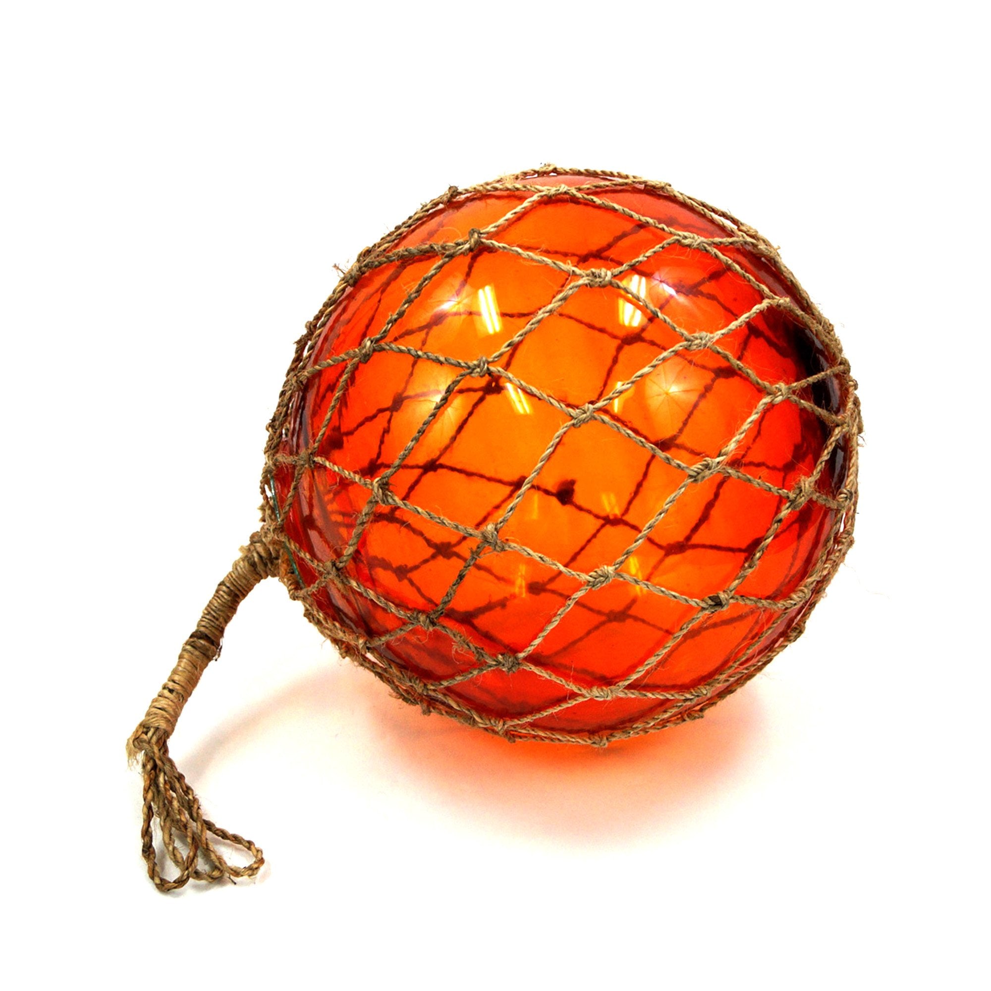 MR 4803A - Glass & Rope 12" Fishing Float (Amber)