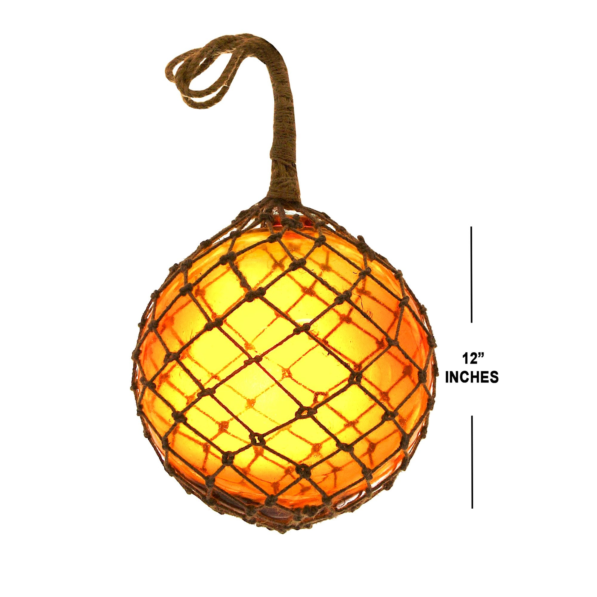 MR 4803A - Glass & Rope 12" Fishing Float (Amber)