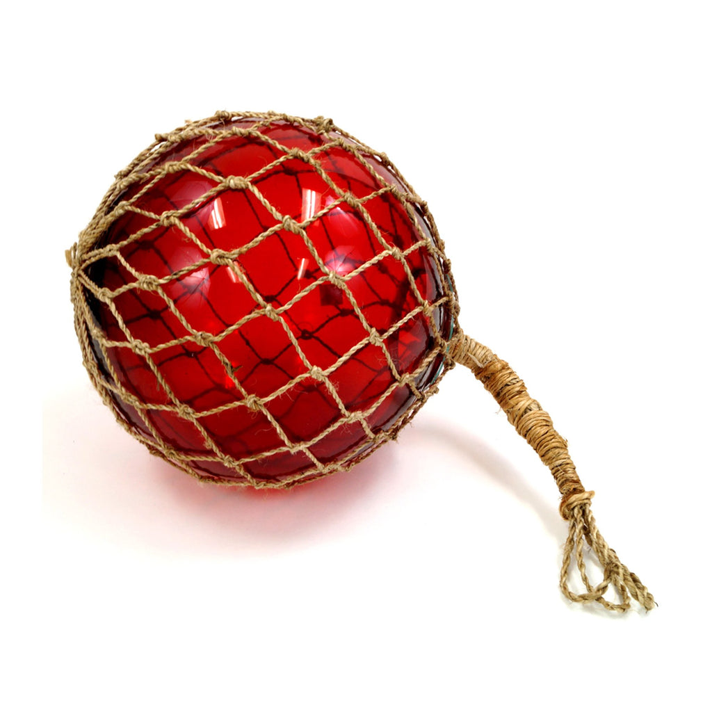 MR 4803R - Fishing Float with Rope, Red Glass, 12"