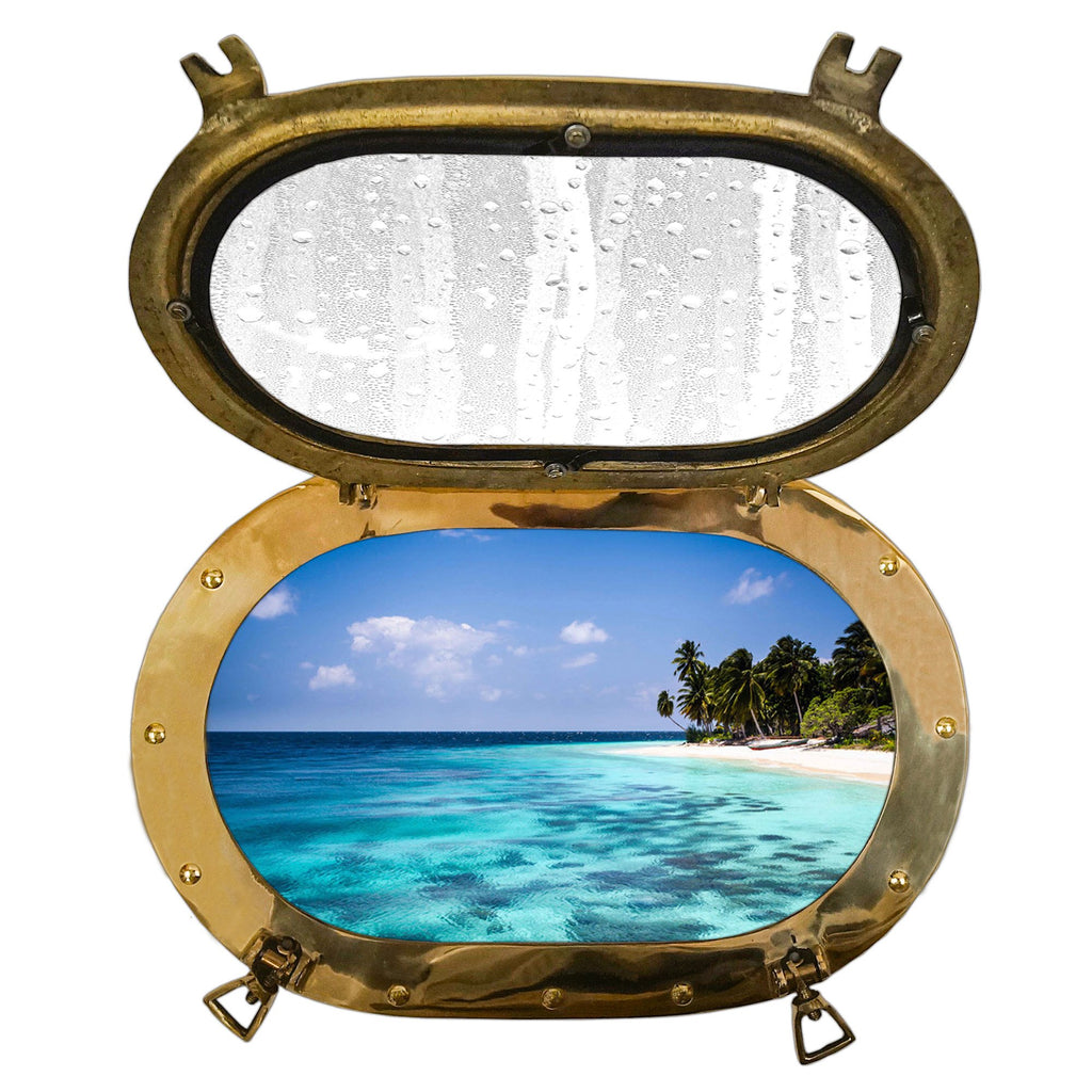 MR 48600 - Brass Porthole Oval w/ Glass 15"