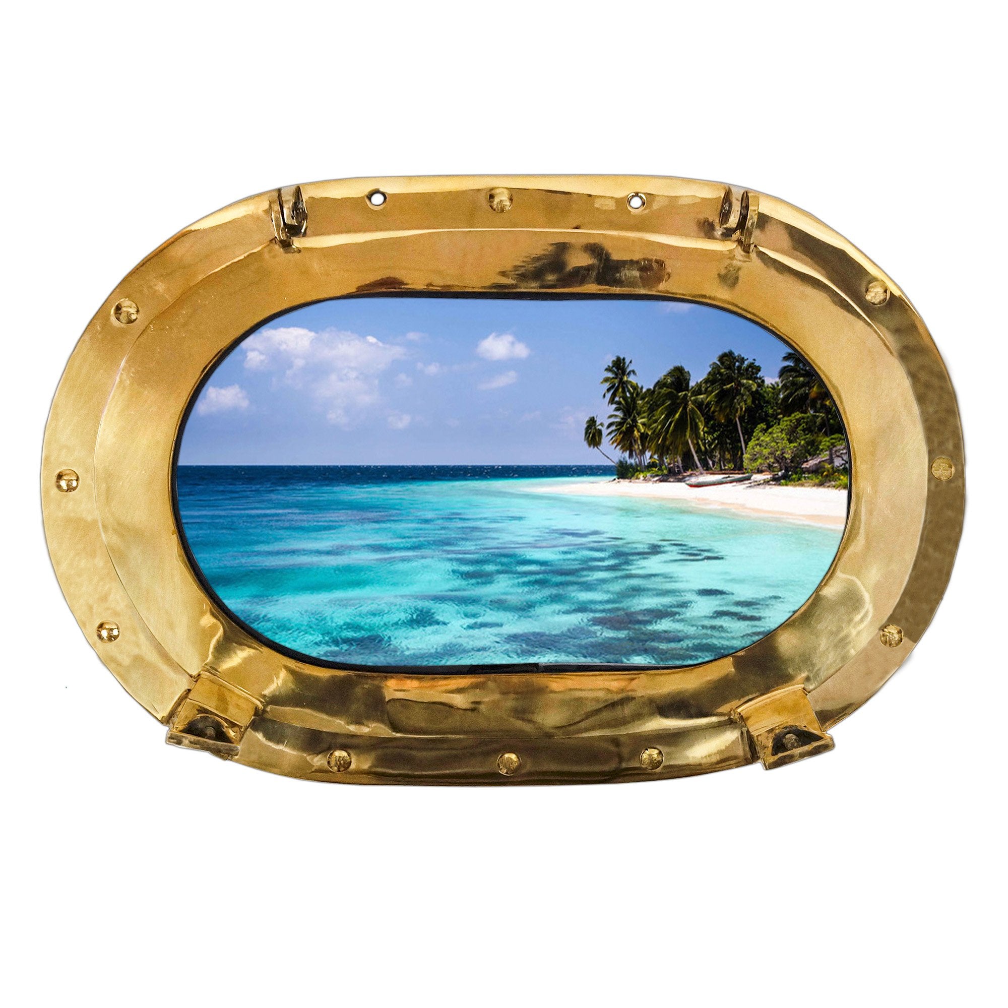MR 48600 - Brass Porthole Oval w/ Glass 15"
