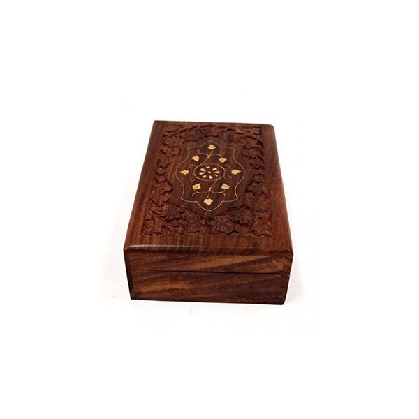Carved Wooden Box (Teak Wood)