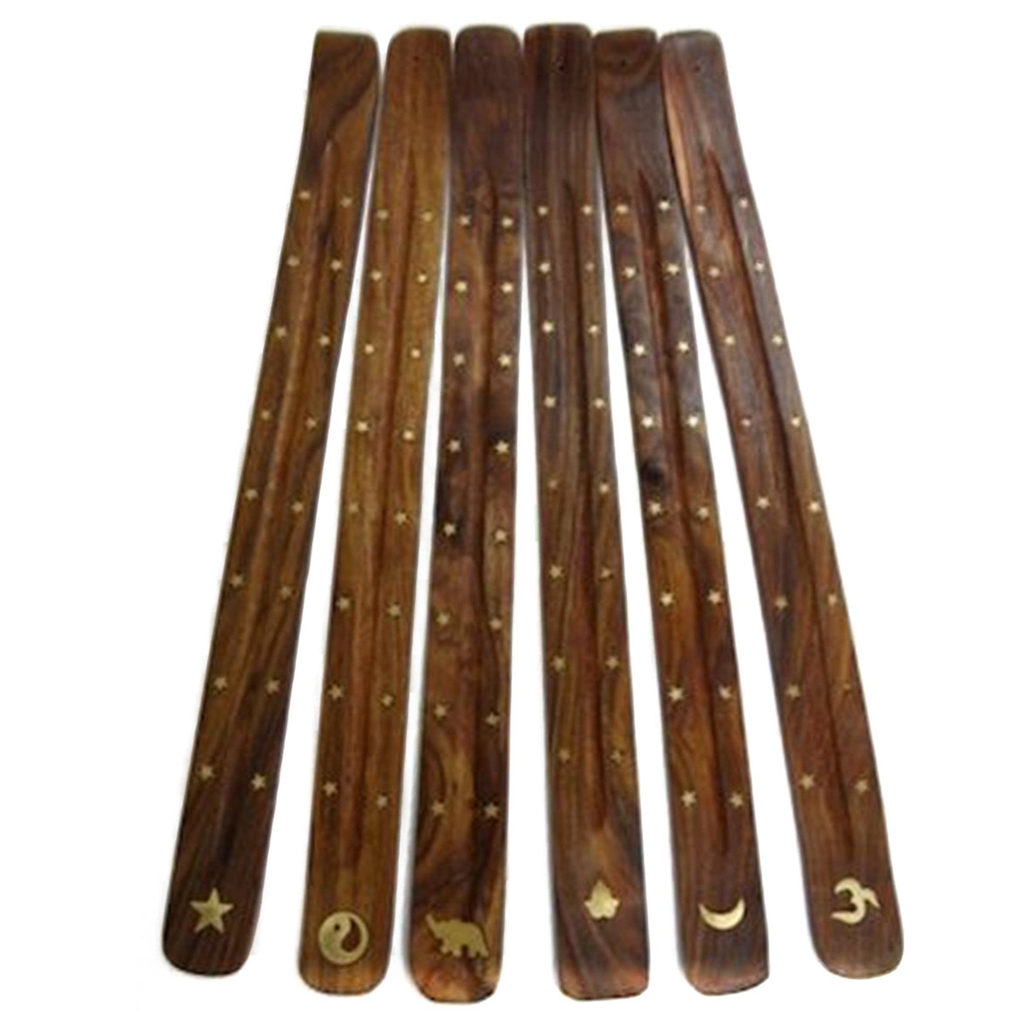 SH 189A - Wooden Incense Boat 18" assorted, inlay