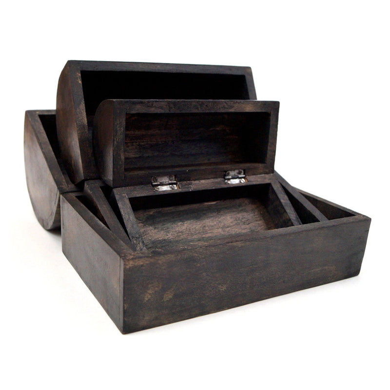 SH 2334A - Nesting Wooden Pirate Chests (set of 3), Blackened