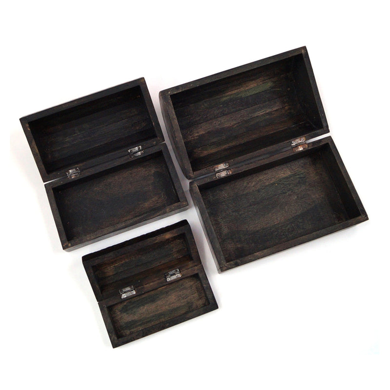 SH 2334A - Nesting Wooden Pirate Chests (set of 3), Blackened