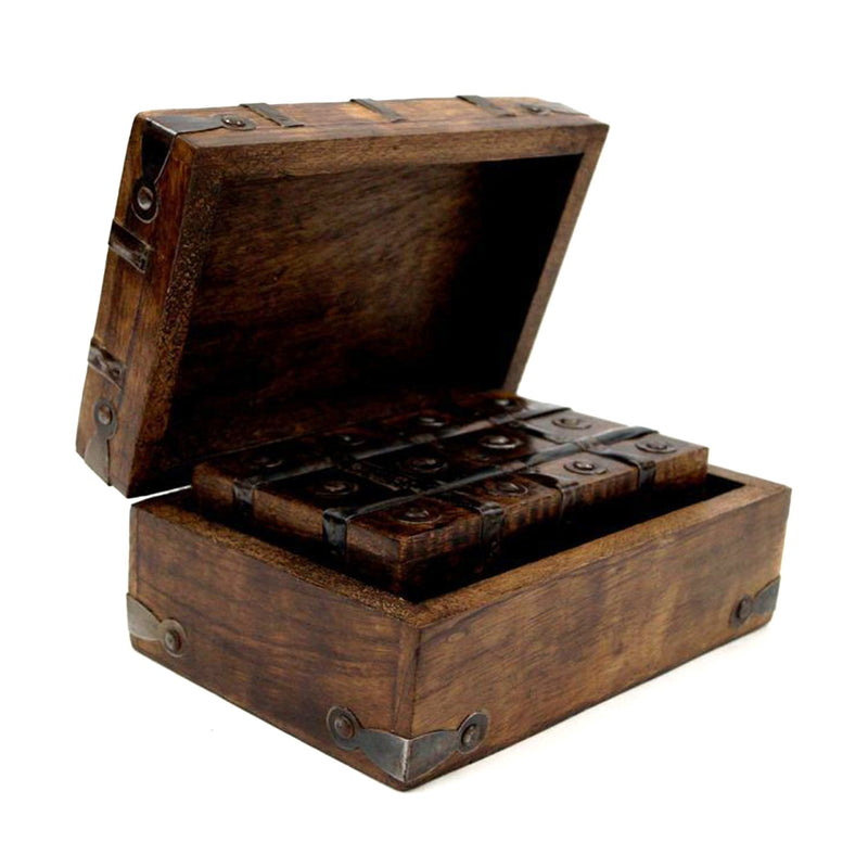 SH 23350 - Nested Wooden Pirate Chest, Iron Inlay Set/2