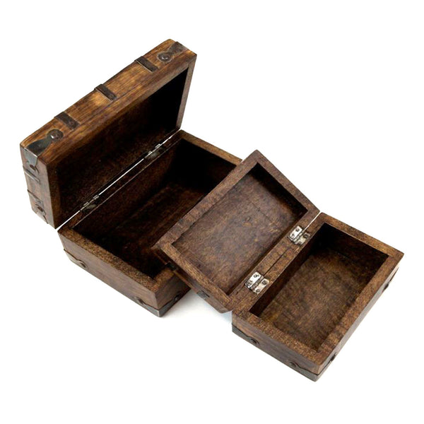 SH 23350 - Nested Wooden Pirate Chest, Iron Inlay Set/2