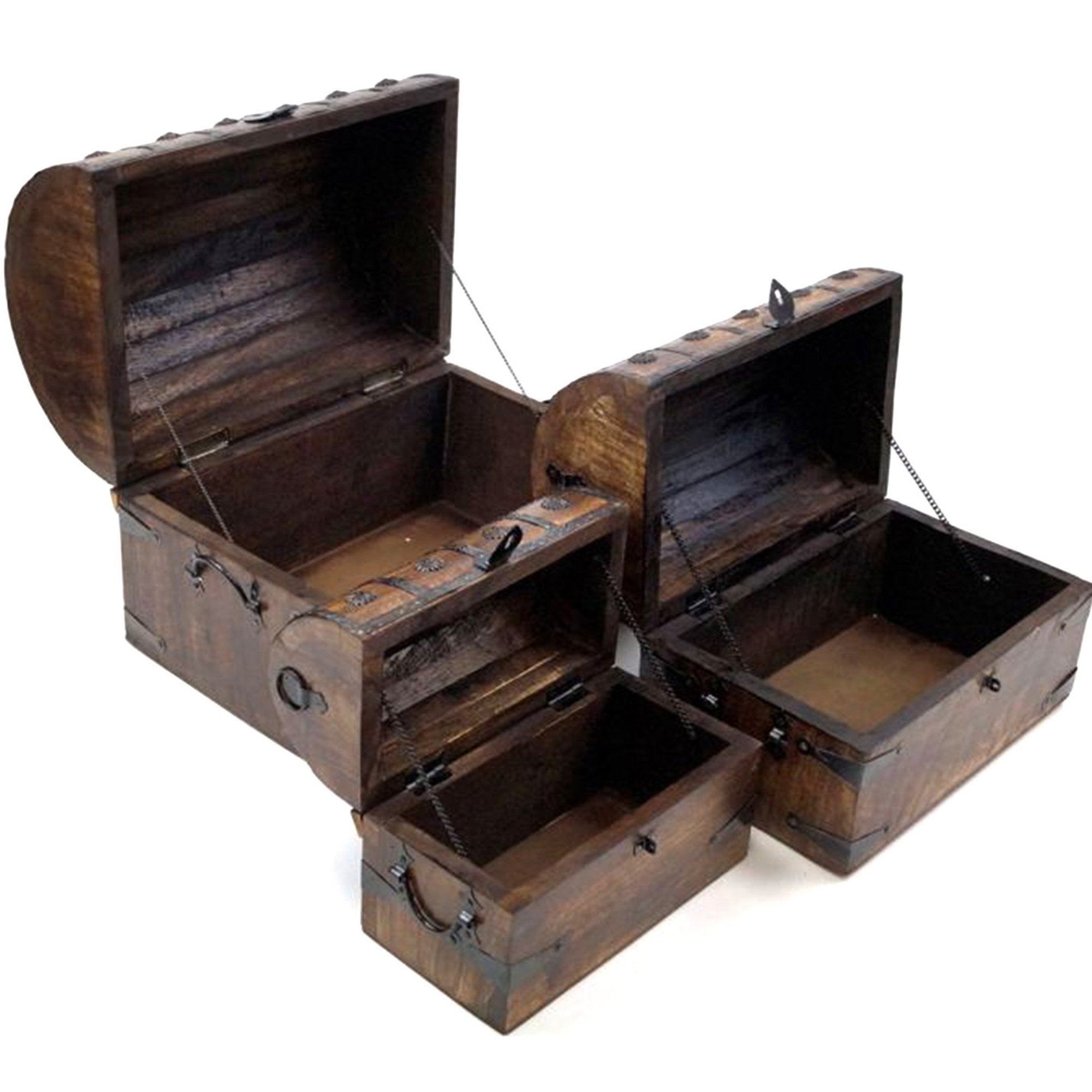 SH 23355 - Nesting Wooden Pirate Chests, Set of 3