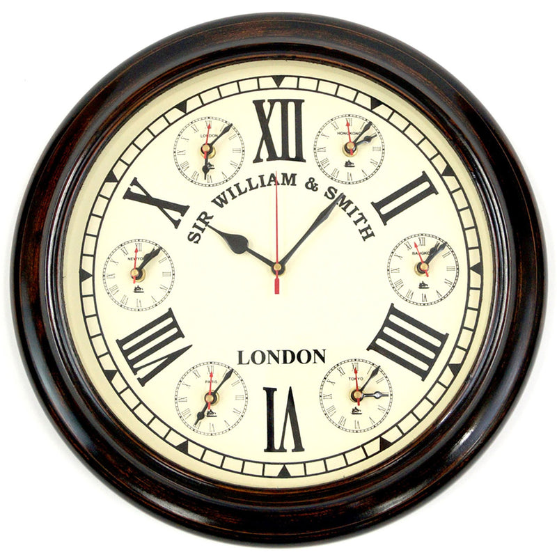 SH 4878 - Marine Clock 16" - 7 World Time Replica