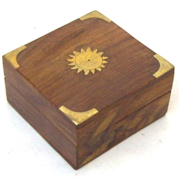 SH 68981 - Wooden Inlaid Box Sun Design