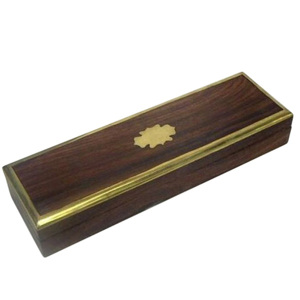 SH 6906 - Wood Box, Brass Inlaid