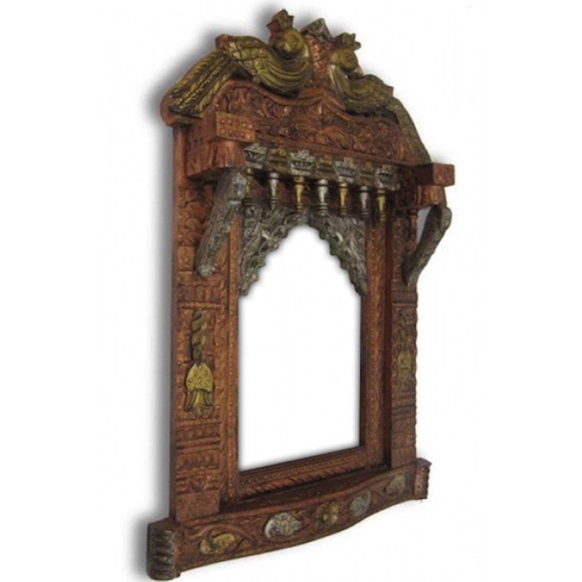 SH 7103 - Wooden Jharokha Multi Color Finish Peacock