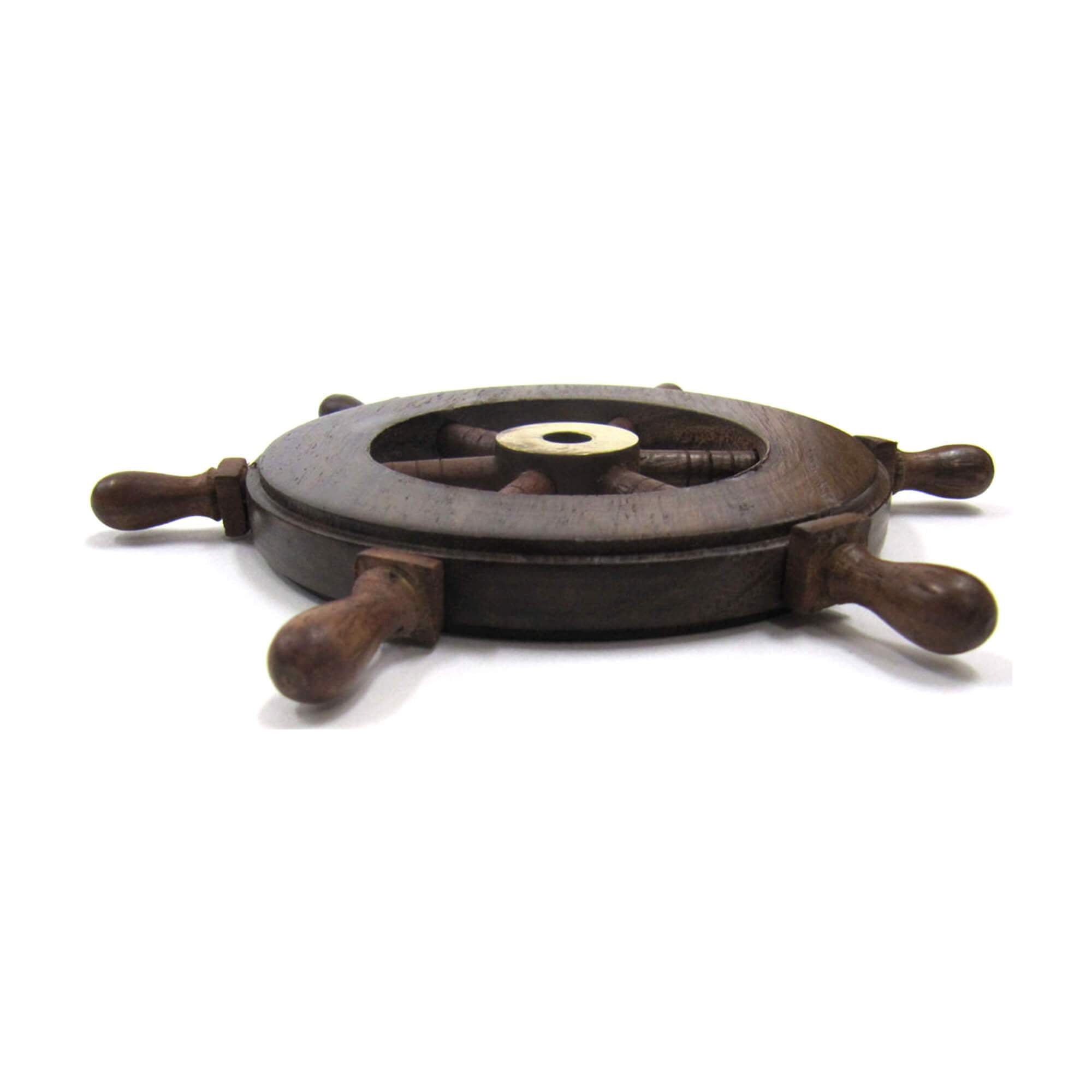 SH 8758 - Wooden Mini Ship Wheel 6"