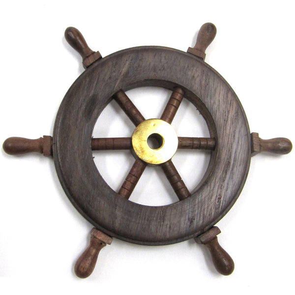 SH 8758 - Wooden Mini Ship Wheel 6"