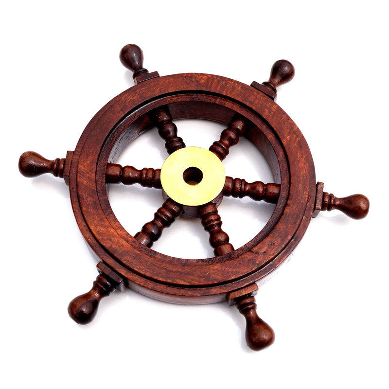 SH 8759 - Wooden Mini Ship Wheel 9"