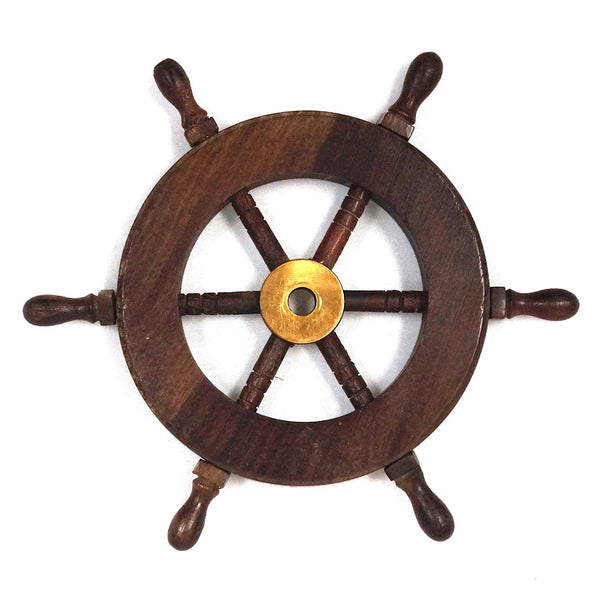 SH 8759A - Wooden Ship Wheel 9" Sheesham