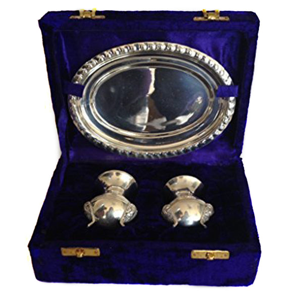 SP 2089 - Chrome Plated Brass Salt & Pepper Set in Velvet Box