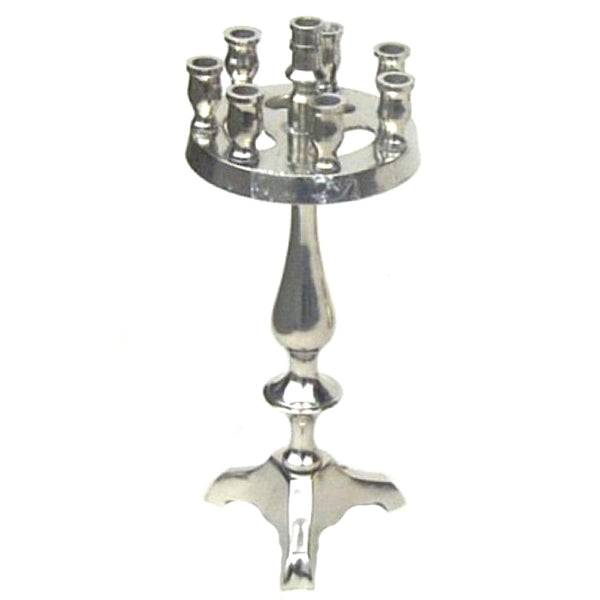 SP 2220 - Menorah, Candle Holder 8 Prong, 8" Pewter