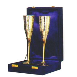 Silver Plated Champagne Goblet Set, Velvet Box