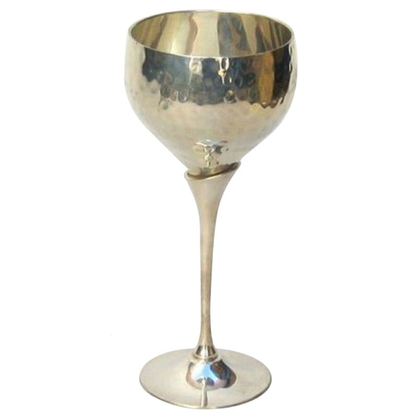 SP 2612A - Brass Wine Goblet, Silver / Hammered