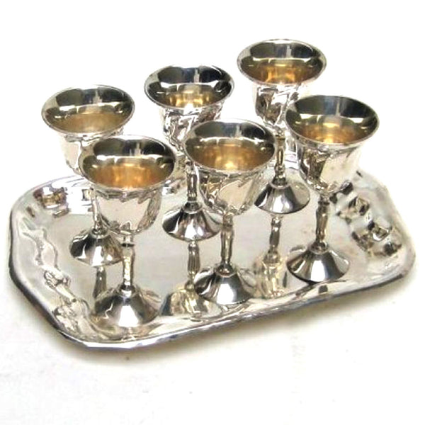 SP 26151 - Brass Mini Goblet Set, Silver Plated