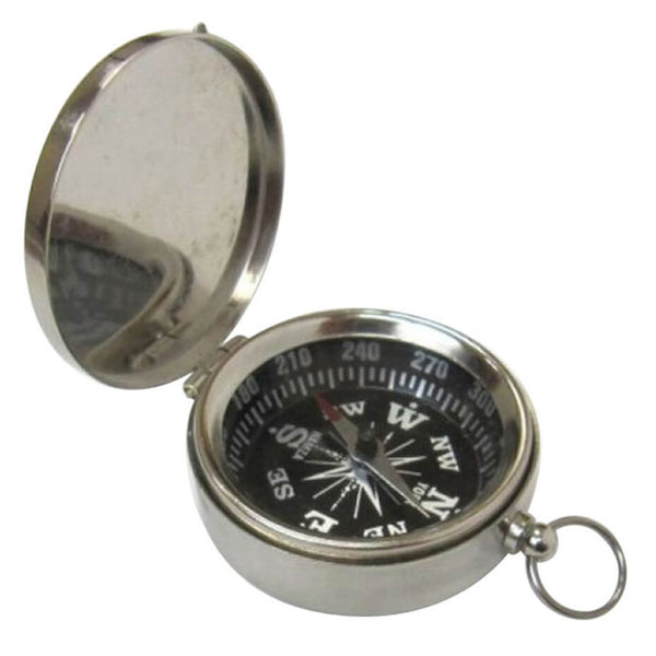 SP 4885 - Pocket Compass With Lid Chrome Finish