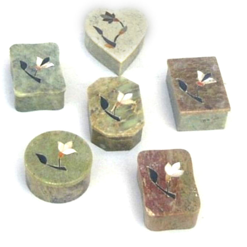 SS 101 - Soapstone Boxes Set Of 6