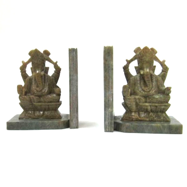 SS 12142 - Soapstone Ganesh Bookends (242UJ)