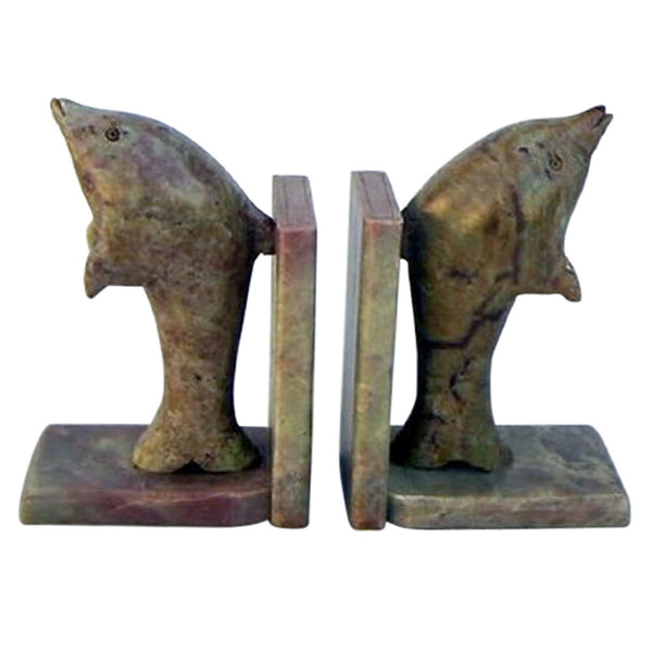 SS 1219 - SoapStone Dolphin Bookends 4"