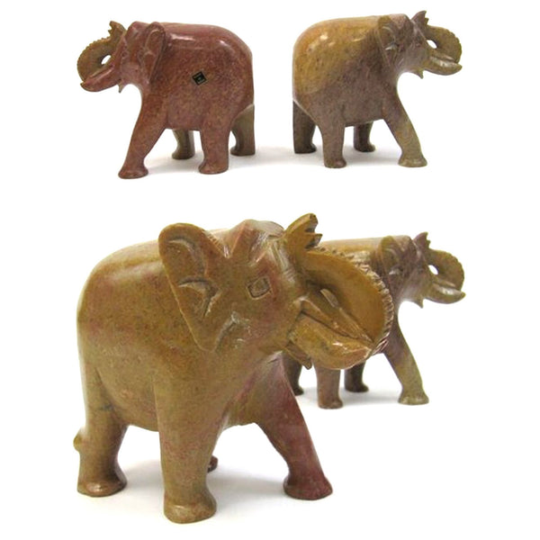 SS 1220 - Soapstone Elephant Book Ends, 4"