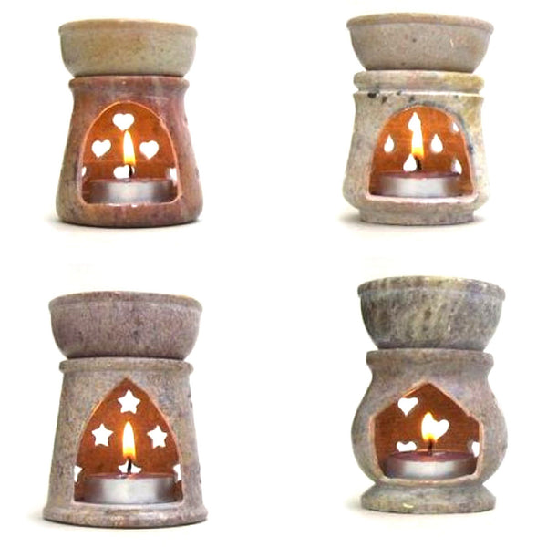 Soapstone Oil Burner, Small Assorted – India Overseas Trading Corporation