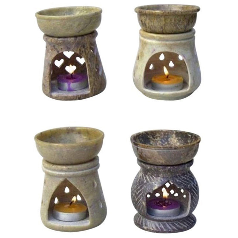 Soapstone Oil Burner, Medium Assorted – India Overseas Trading Corporation